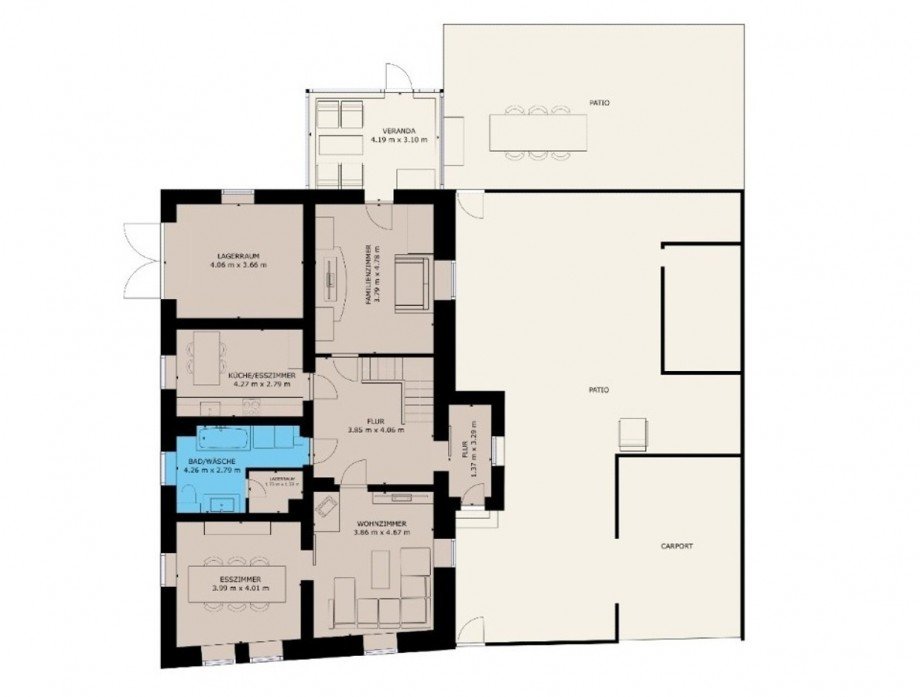 Grundriss EG Einfamilienhaus K�then