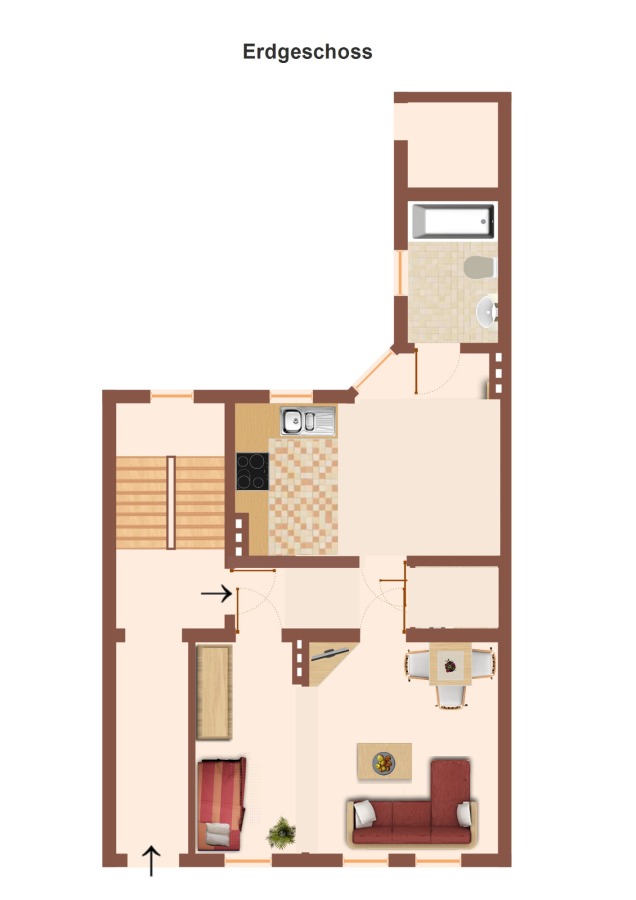 Grundriss EG Zweifamilienhaus K�then