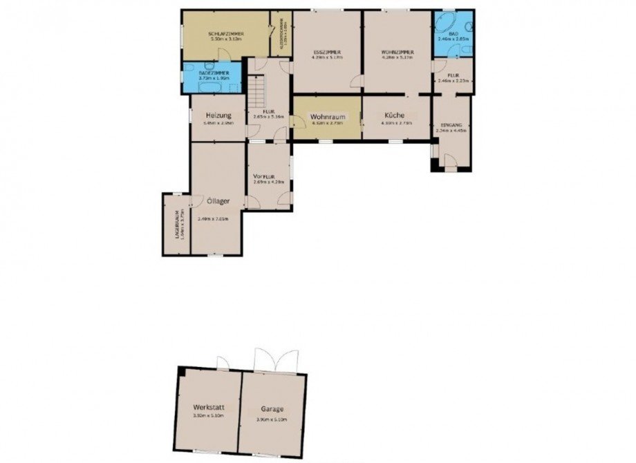 Grundriss EG Reihenendhaus L�bnitz a.d.Linde