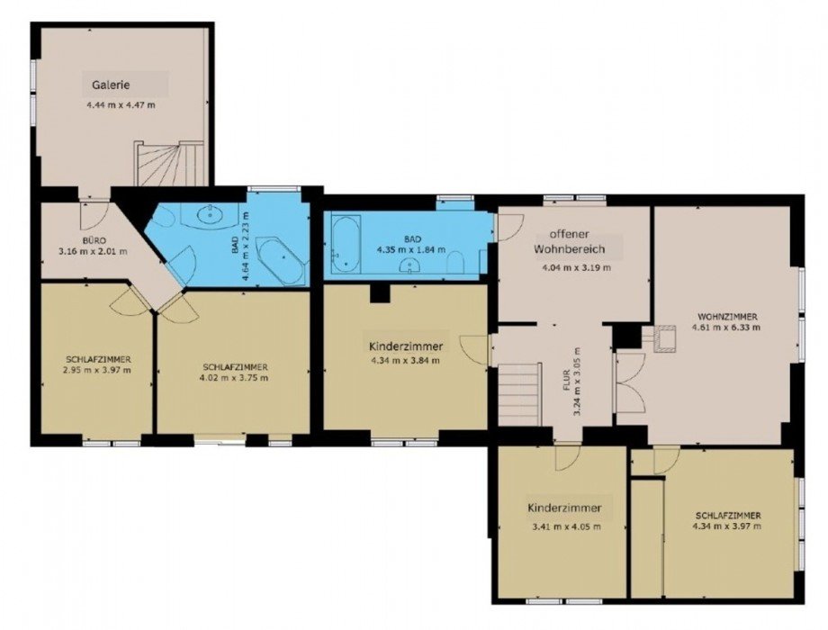 Grundriss OG Zweifamilienhaus Trebbichau