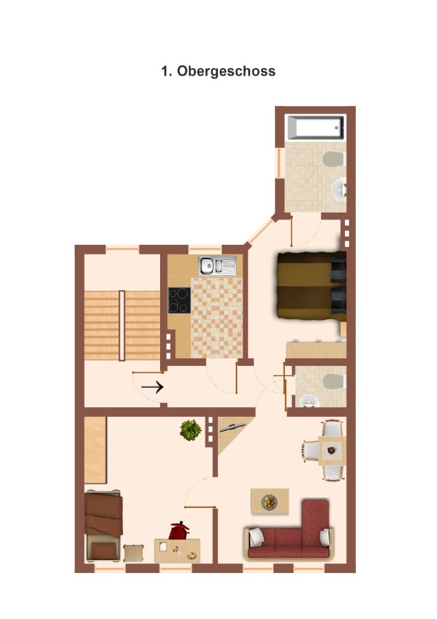 Grundriss 1.OG Mehrfamilienhaus K�then