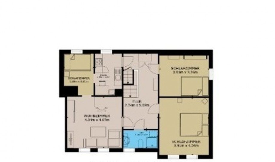 Grundriss OG Reihenendhaus K�nnern