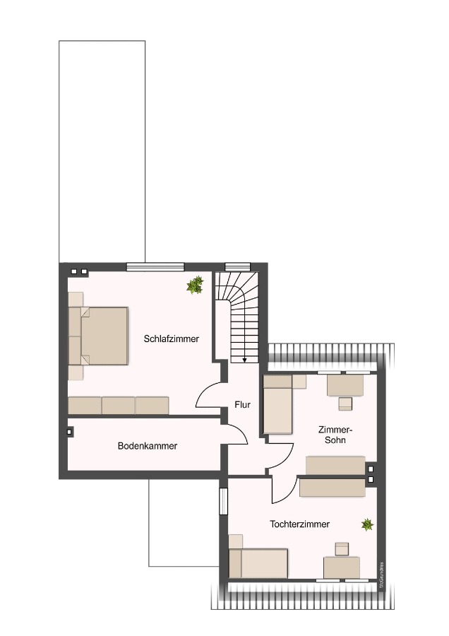 Grundriss DG Doppelhaush�lfte K�then