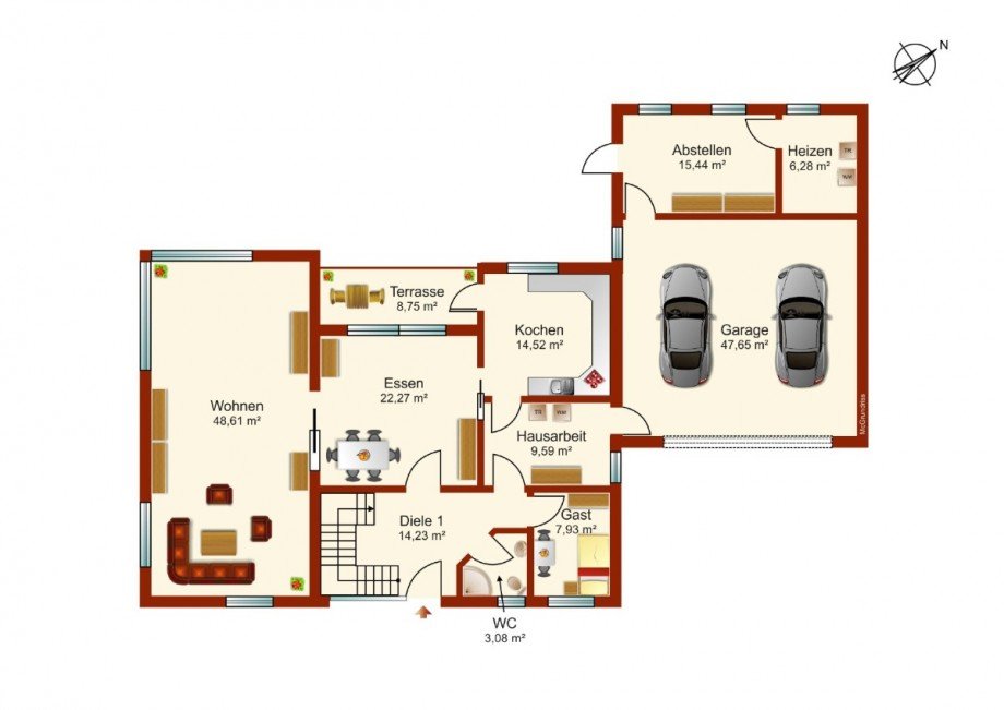 Grundriss EG Einfamilienhaus Diebzig
