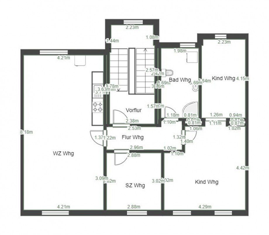 Grundriss Dachgeschoss Reihenmittelhaus K�then