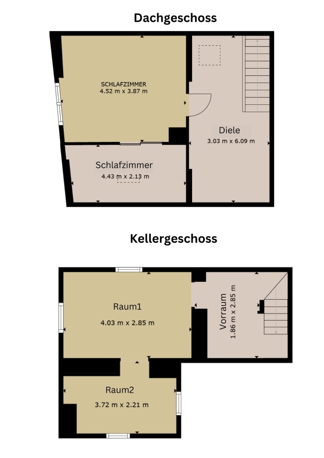 Grundrisse DG - KG Reihenendhaus S�dliches Anhalt
