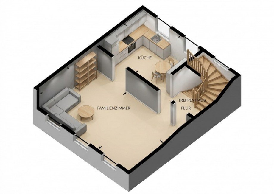 3D Grundriss 1.OG Reihenmittelhaus K�then