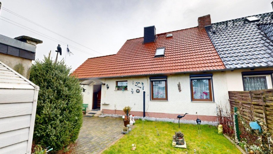 R�ckansicht Doppelhaush�lfte K�then