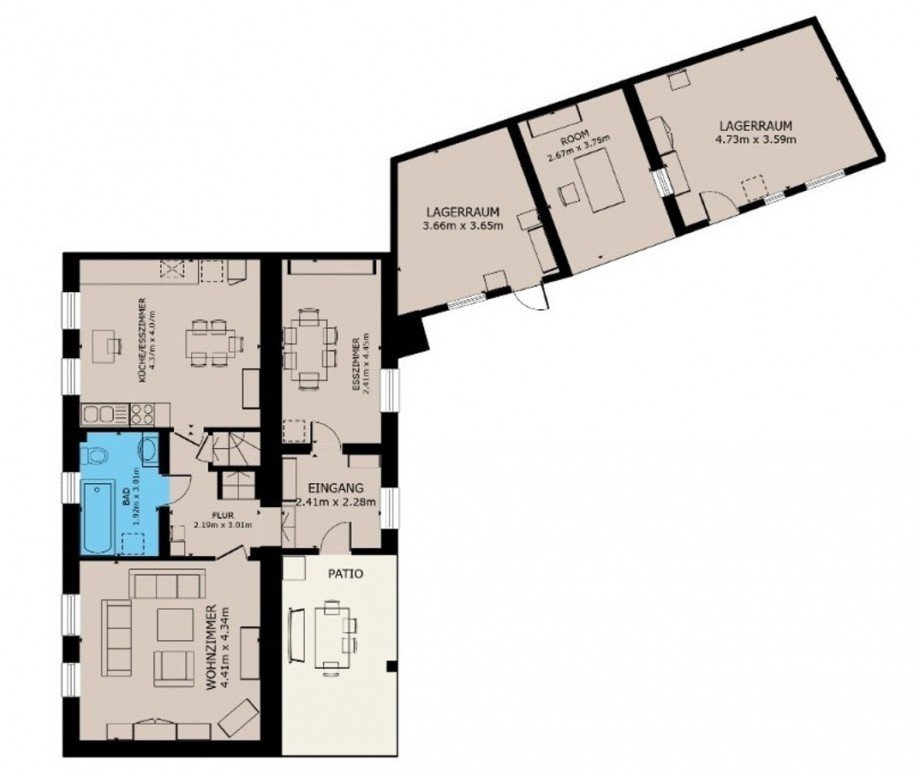 Grundriss EG Einfamilienhaus Trinum