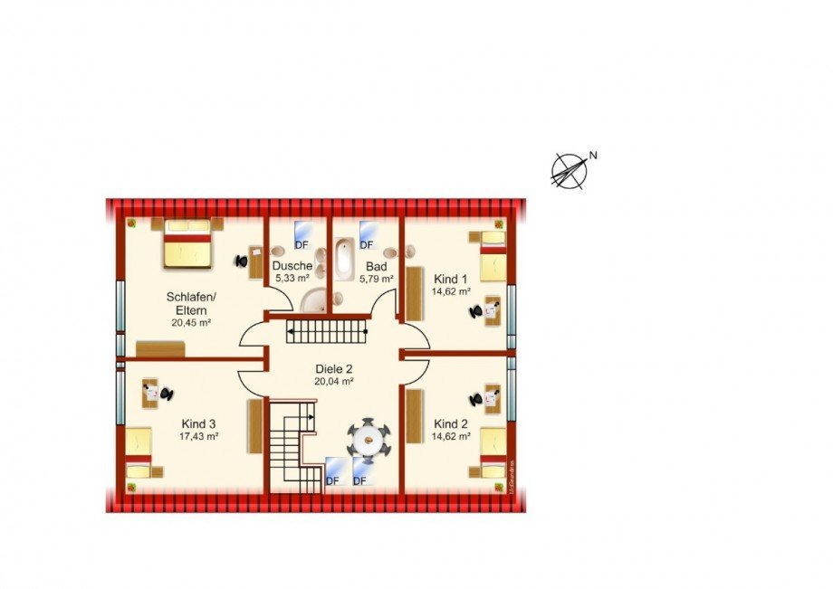 Grundriss DG Einfamilienhaus Diebzig