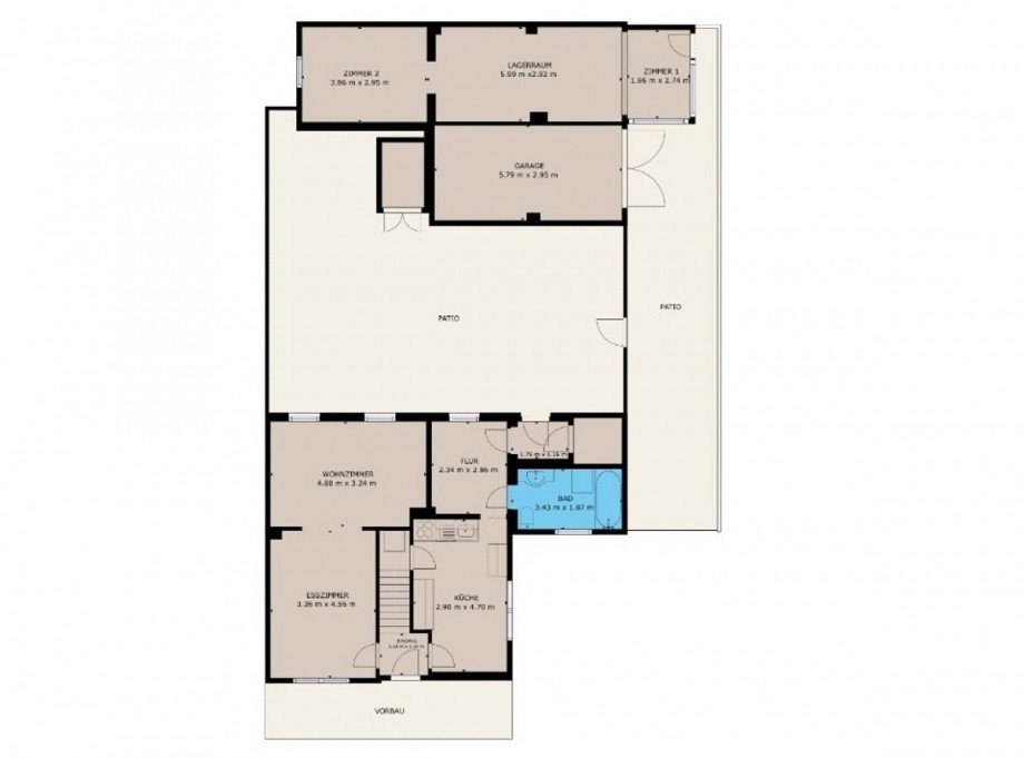 Grundriss EG Doppelhaush�lfte K�then