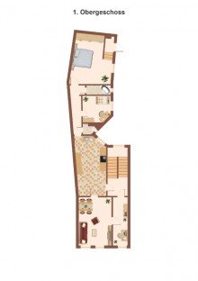 Grundriss 1. OG Provisionsfrei!!! Mehrfamilienhaus mit Gewerbe direkt im Zentrum von K�then