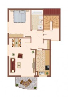 Grundriss ***OHNE K�UFERPROVISION***Gem�tliche 2-Raum-Wohnung in beliebten Wohnpark