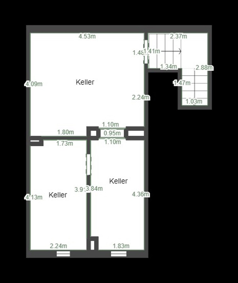 Grundriss KG Reihenmittelhaus K�then
