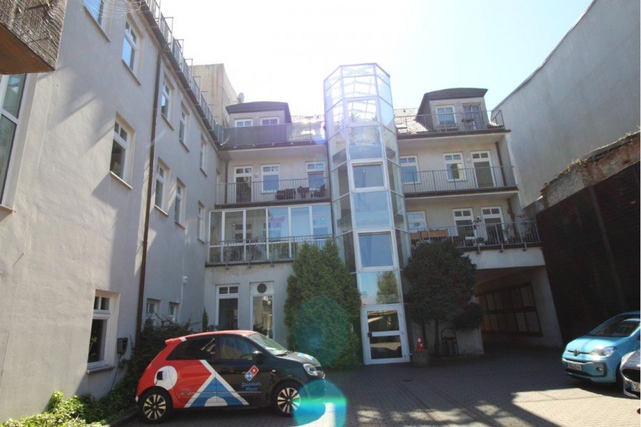 R�ckansicht Wohnhaus Maisonettewohnung K�then